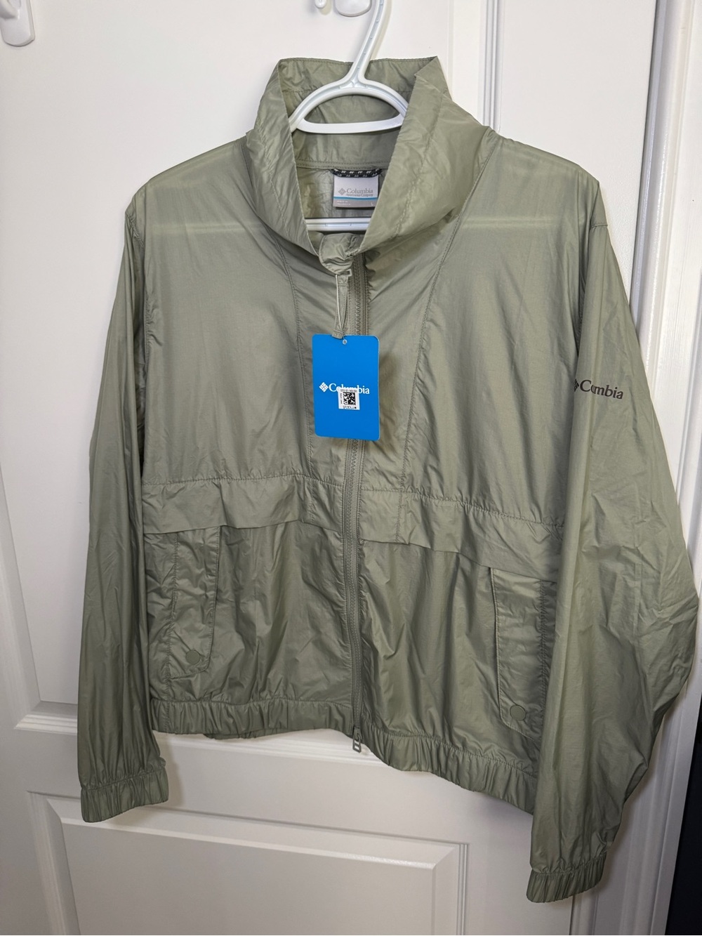 NWT Columbia Sea Green Sunny City Windbreaker Jacket Full Zip Lightweight Sz L